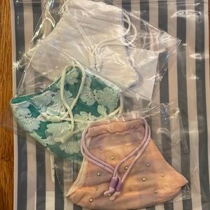 Set of 3 brand new , individually sealed Lele Sadoughi face masks.